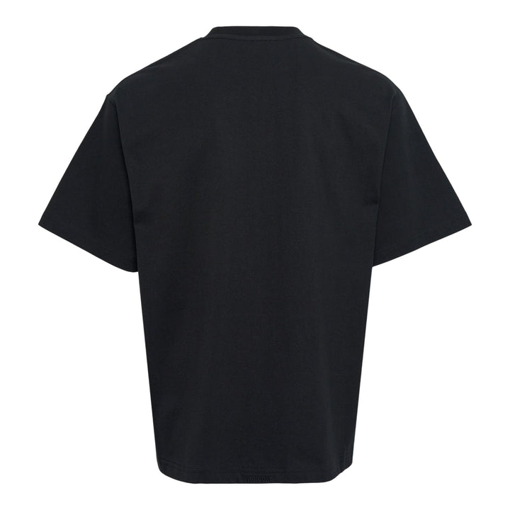 Club21 - We11done - Black Rhinestone Basic Logo Tee - TEES - Black
