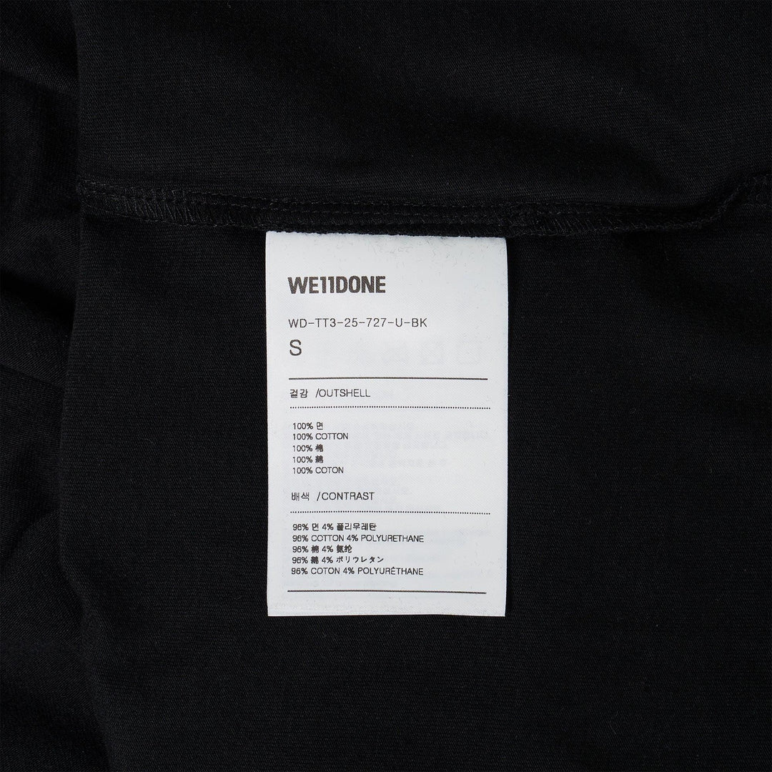Club21 - We11done - Black Rhinestone Basic Logo Tee - TEES - Black