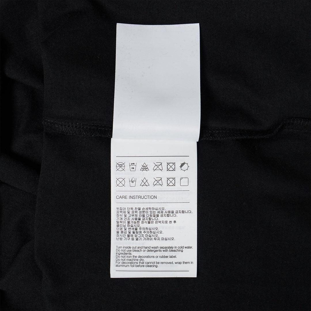Club21 - We11done - Black Rhinestone Basic Logo Tee - TEES - Black