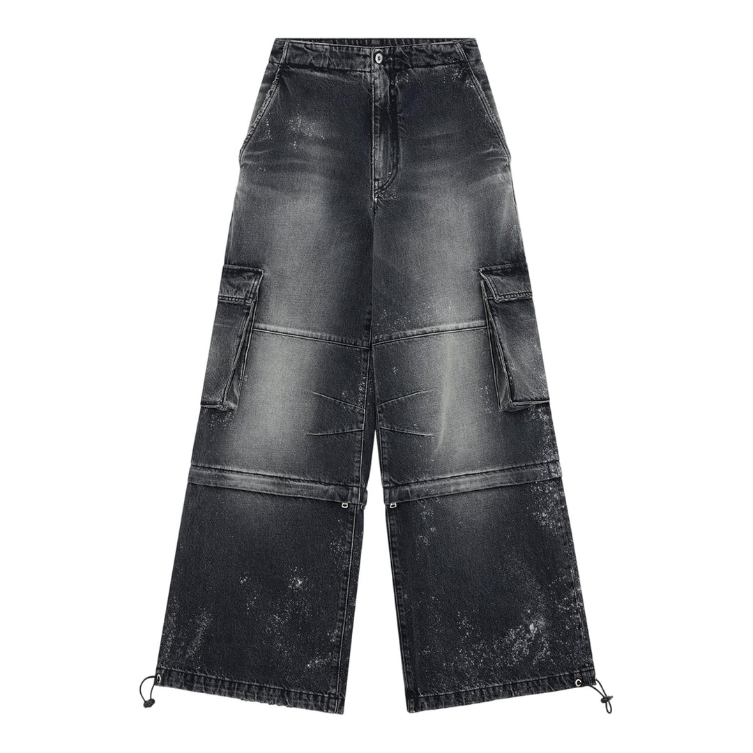 Club21 - We11done - Black Womens Cargo Denim Trouser - JEANS - Black