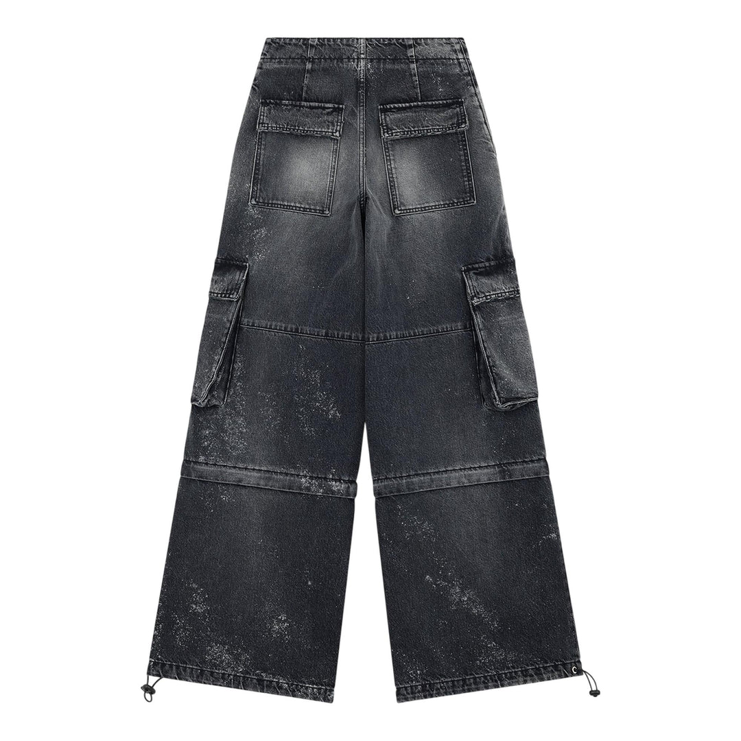 Club21 - We11done - Black Womens Cargo Denim Trouser - JEANS - Black
