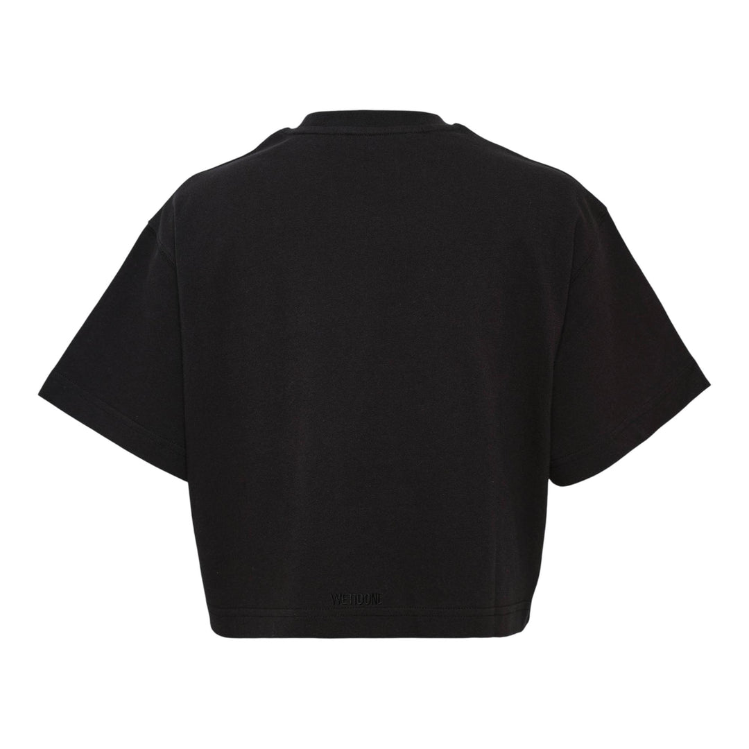 Club21 - We11done - Black Womens Crayon Logo T-Shirt - TEES - Black