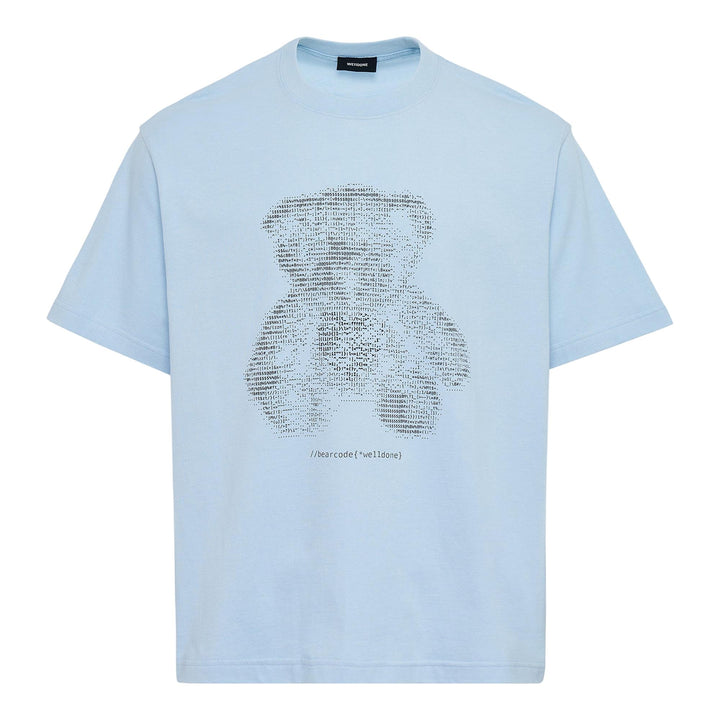 Club21 - We11done - Light Beige Coding Teddy T-Shirt - TEES - Blue