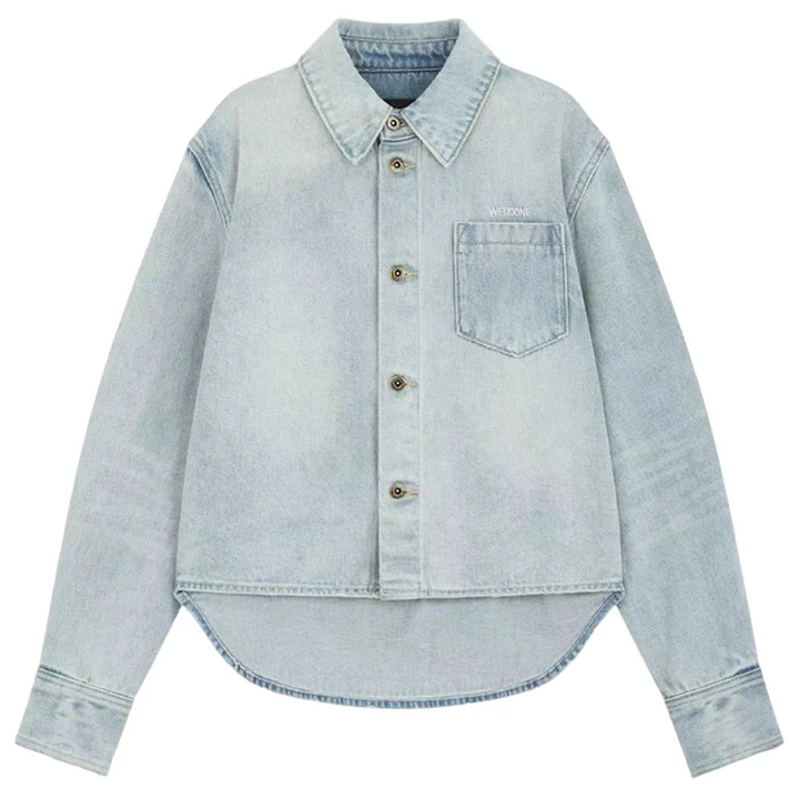 Sky Blue Womens Washed Denim Blouson