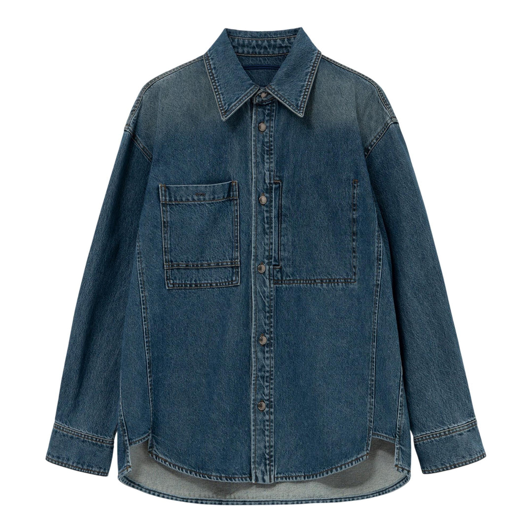 Club21 - Wooyoungmi - Denim Shirt With Back Print - SHIRTS - Blue