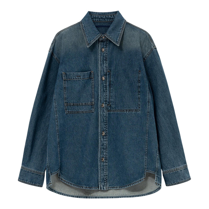 Club21 - Wooyoungmi - Denim Shirt With Back Print - SHIRTS - Blue