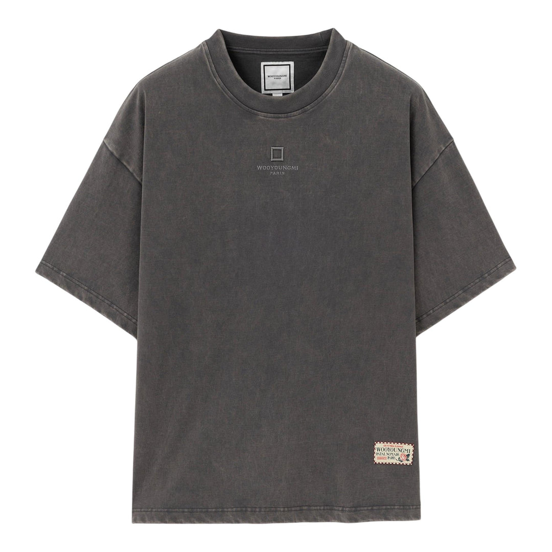 Club21 - Wooyoungmi - Oversized Front Square Embroidered T-Shirt - TEES - Grey