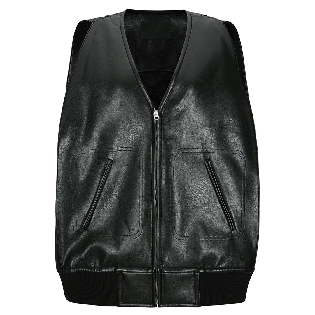 Leather Squre Stitch Vest