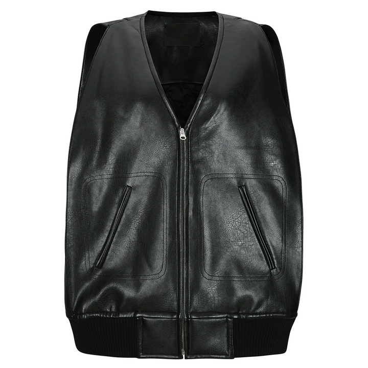 Leather Squre Stitch Vest