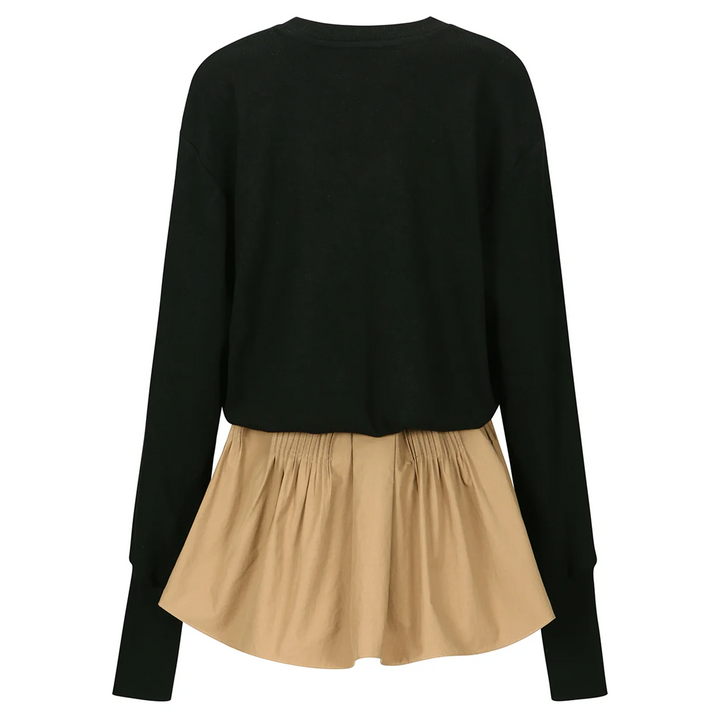 Shirring Skirt Layered Top
