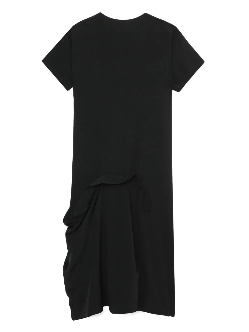 Y's-Half-Sleeve-Drape-Dress-Black-6