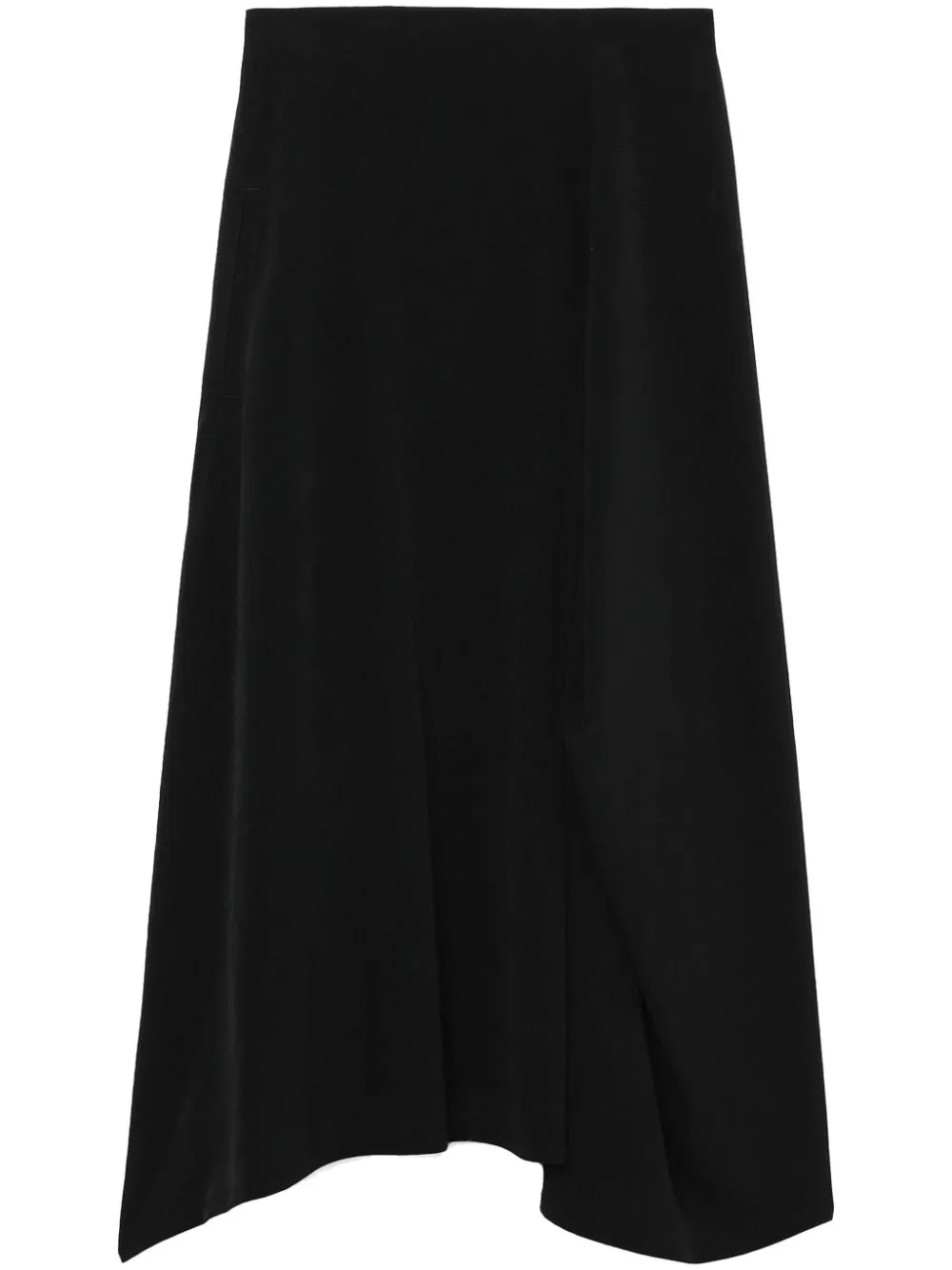 Y's-Panel-Tuck-Flared-Skirt-Black-1