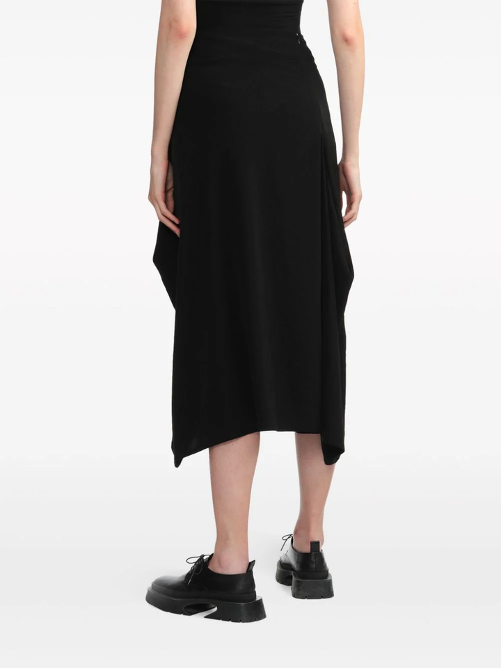 Y's-Panel-Tuck-Flared-Skirt-Black-4