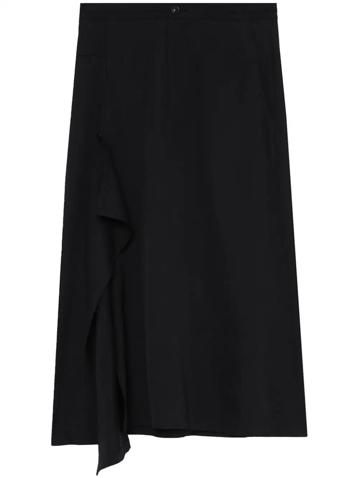 Y's-Right-Side-Flare-Skirt-Black-1