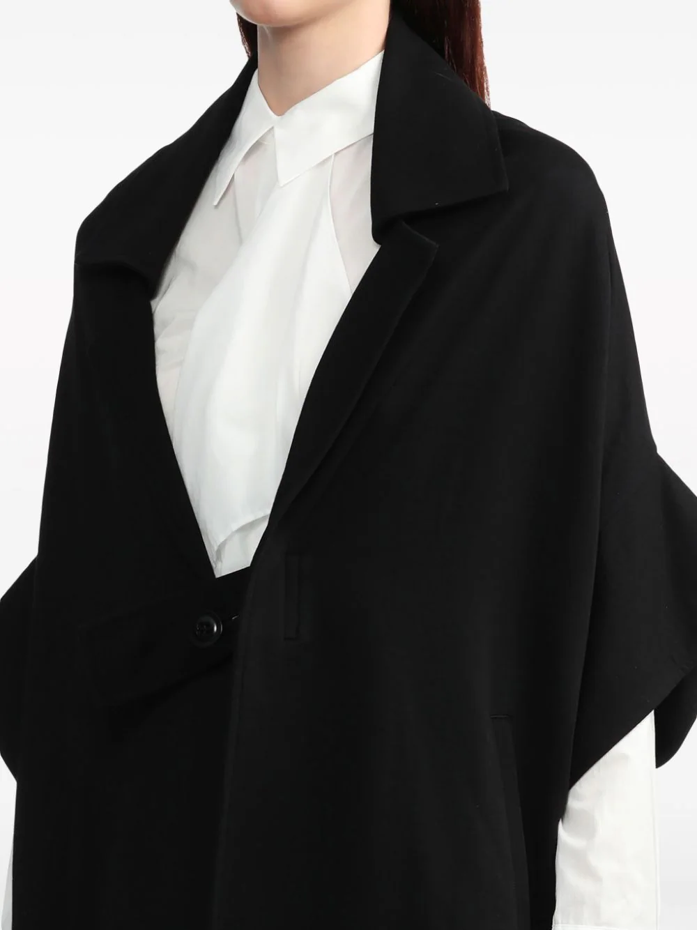 Y's-Square-Coat-With-Button-Black-5