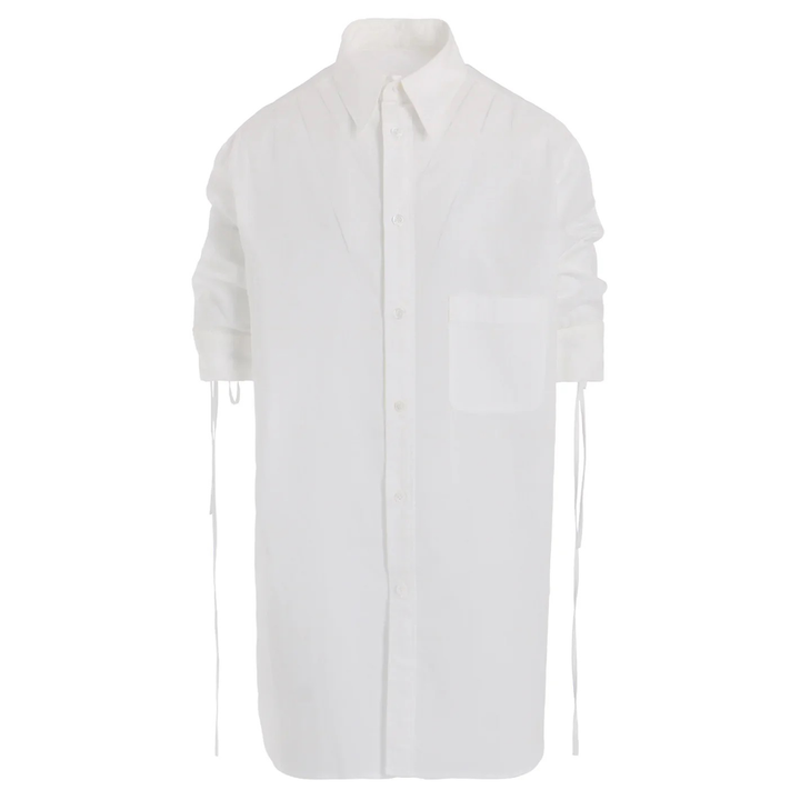 Y_s_Shirring_Sleeve_Top_White