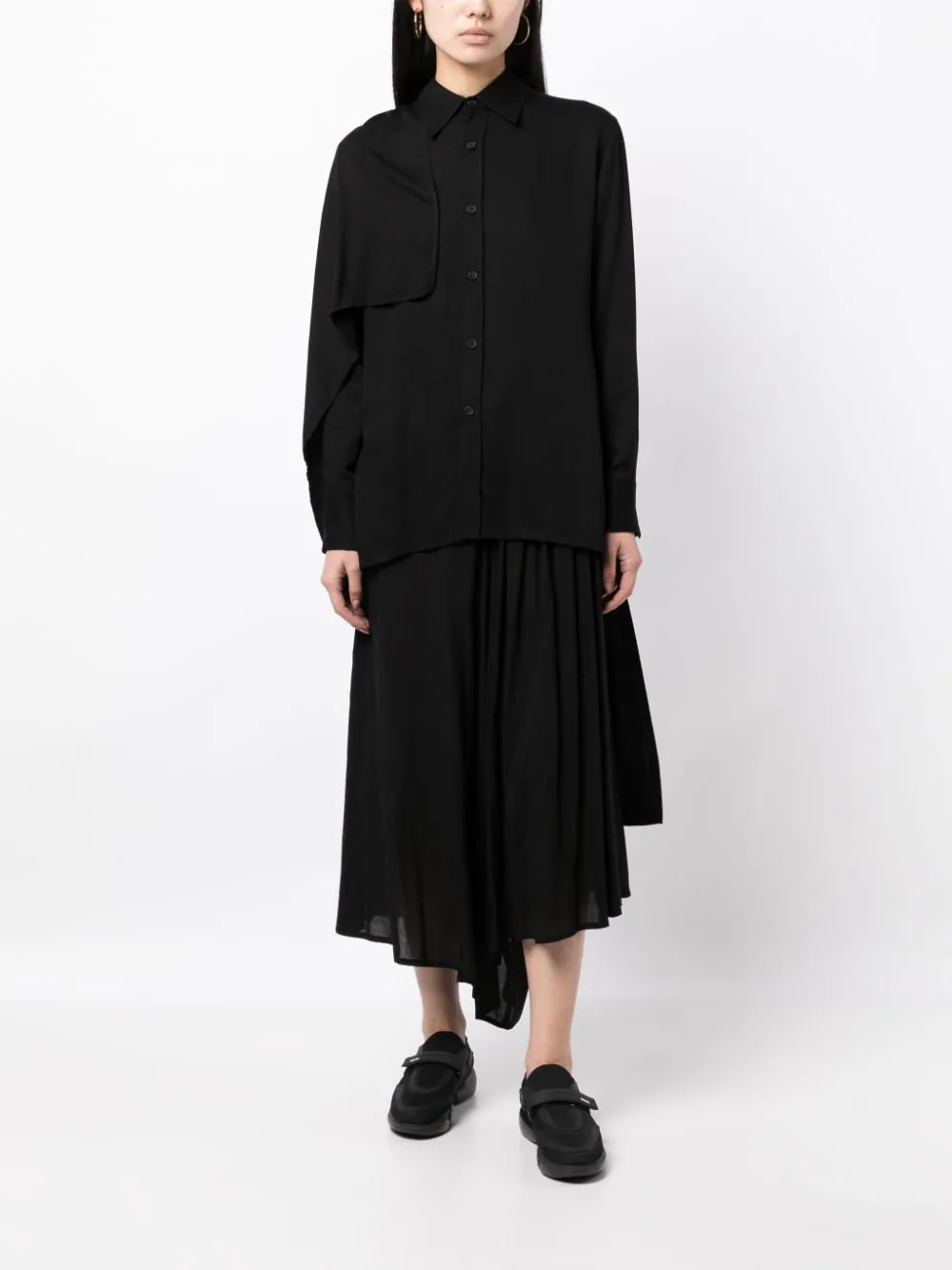 Yohji-Yamamoto-Backside-Wide-Pintuck-Blouse-Black-3