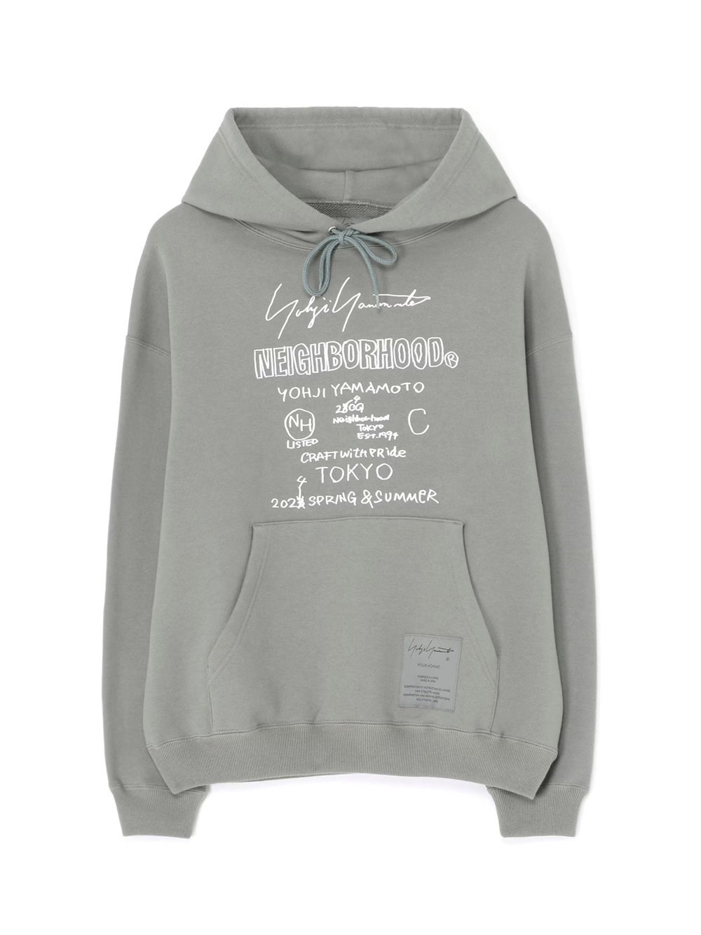 YohjiYamamoto_YohjiYamamotoxNEIGHBORHOODCottonPTHoodie_Grey