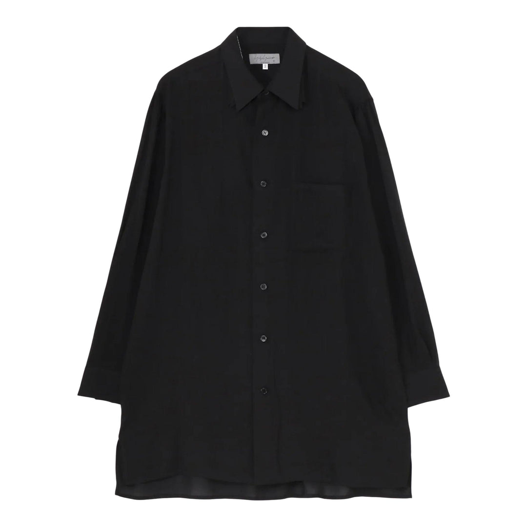 Club21 - Yohji Yamamoto - 3 Collar Sleeve Gather Blouse - SHIRTS - Black