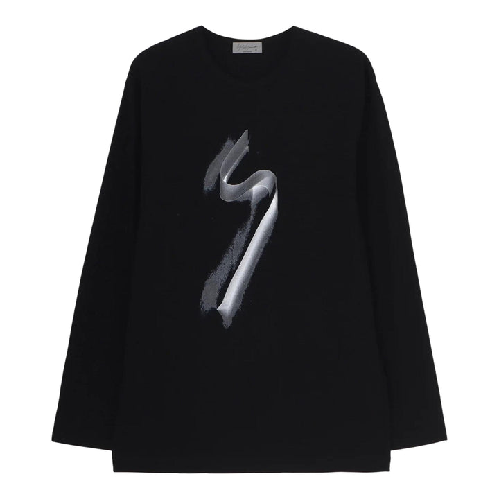 Club21 - Yohji Yamamoto - Basic Long Sleeve Printed Tee - TEES - Black