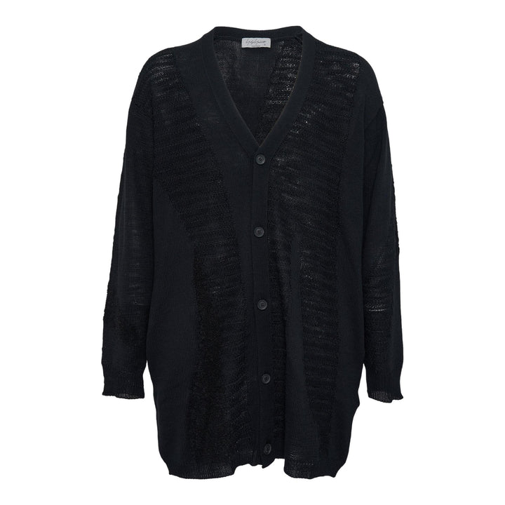 Club21 - Yohji Yamamoto - Combination V Neck Cardigan - CARDIGANS - Black