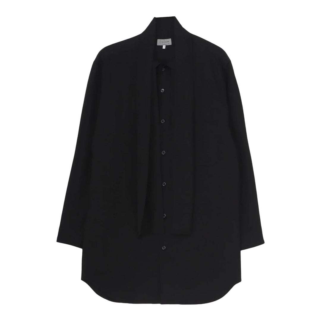 Club21 - Yohji Yamamoto - Scarf Collar Blouse - SHIRTS - Black