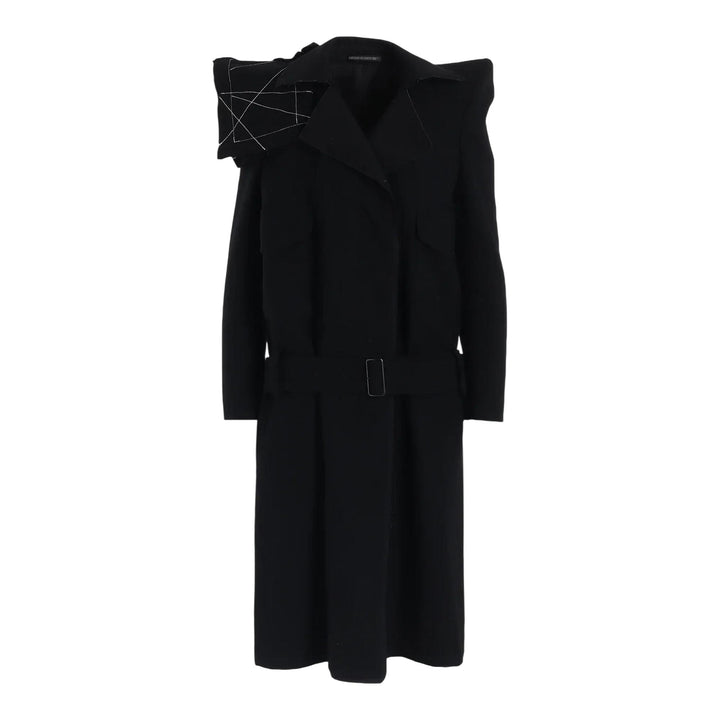 Club21 - Yohji Yamamoto - Shoulder Belted Coat - COATS - Black