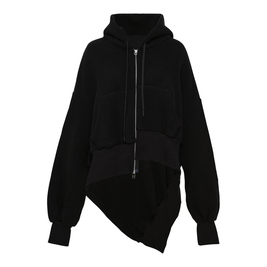 Club21 - Yohji Yamamoto - Unbalanced Hoodie - SWEATERS - Black