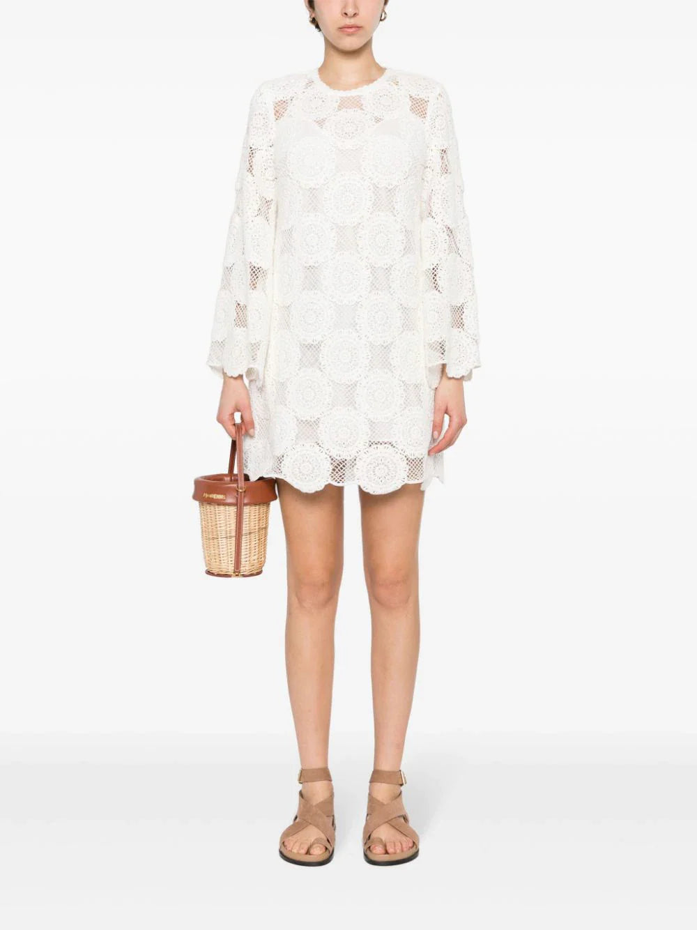 zimmermann tiggy lace mini tunic dress Zimmermann Tiggy Lace Mini Dress in Ivory