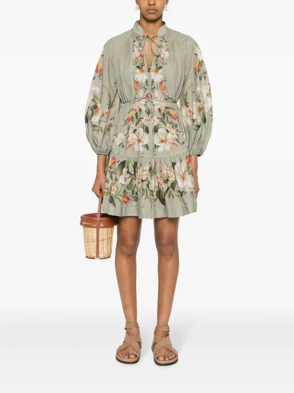 zimmermann dress green Lexi Billow Mini Dress