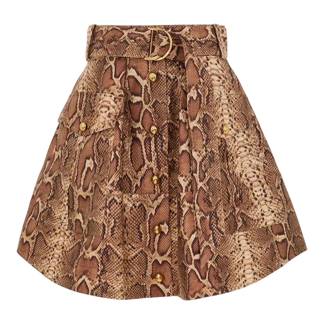 Club21 - ZIMMERMANN - Hypnotic Utility Mini Skirt - SKIRTS - Animal Print
