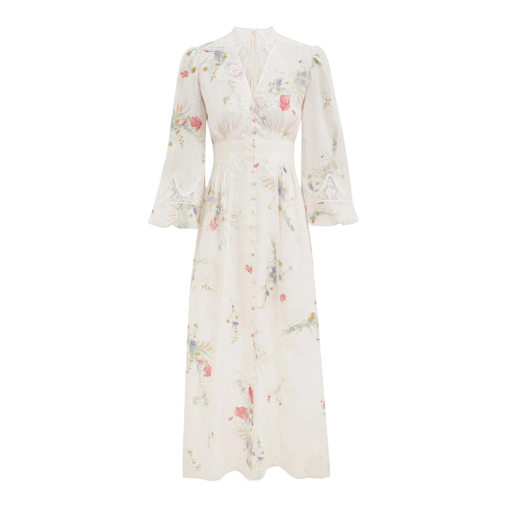 Club21 - ZIMMERMANN - Lucky Lace Plunge Midi Dress - WOVEN DRESSES - Floral