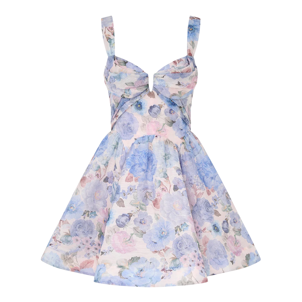 ZIMMERMANN Rebellion Drape Mini Dress | Sky Bloom