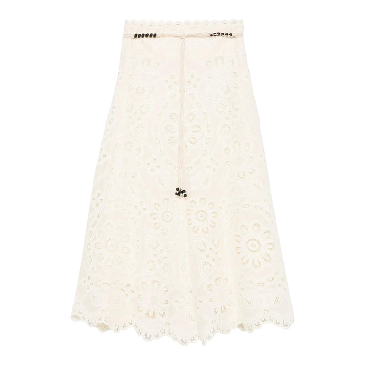 Club21 - ZIMMERMANN - Rhiannon Embroidered Skirt - SKIRTS - White