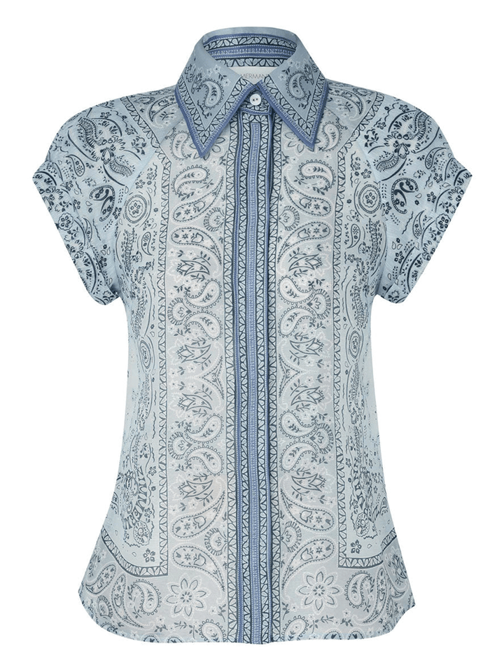Zimmermann-Matchmaker-Fitted-Blouse-Blue-1