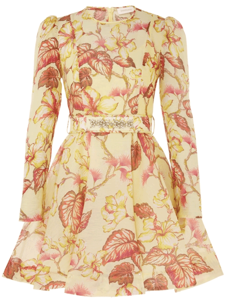 Zimmermann-Matchmaker-Floral-Mini-Dress-Yellow-1