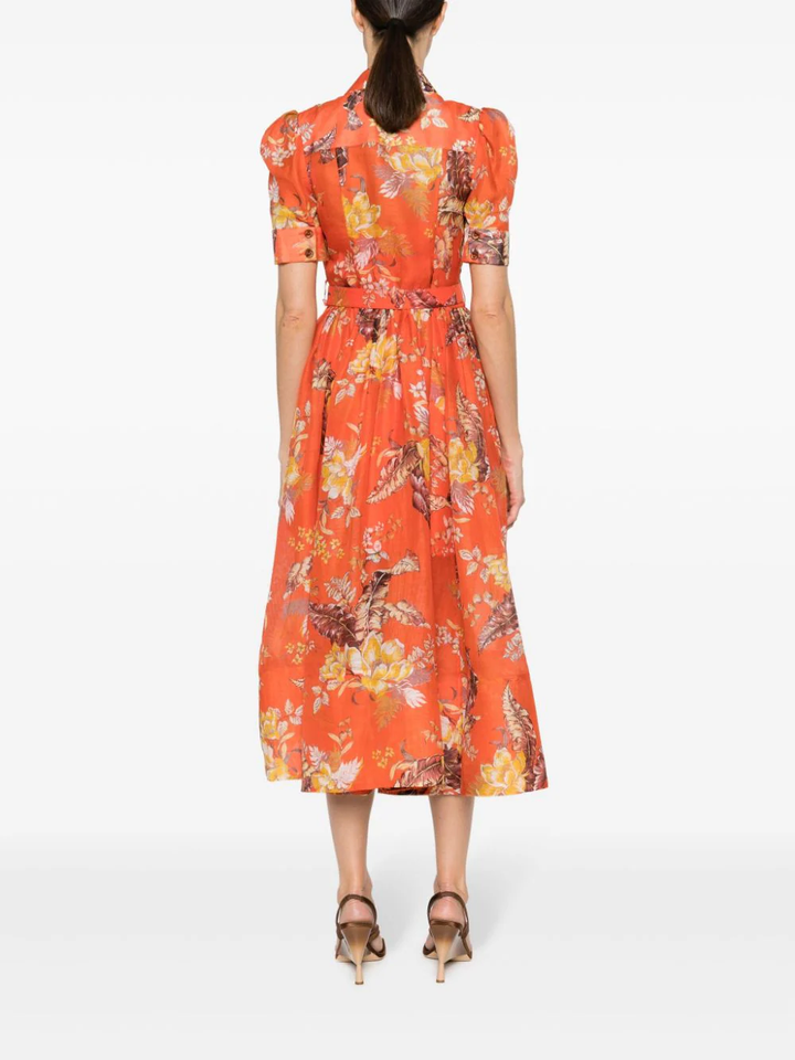 Zimmermann-Matchmaker-Midi-Shirt-Dress-Red-4