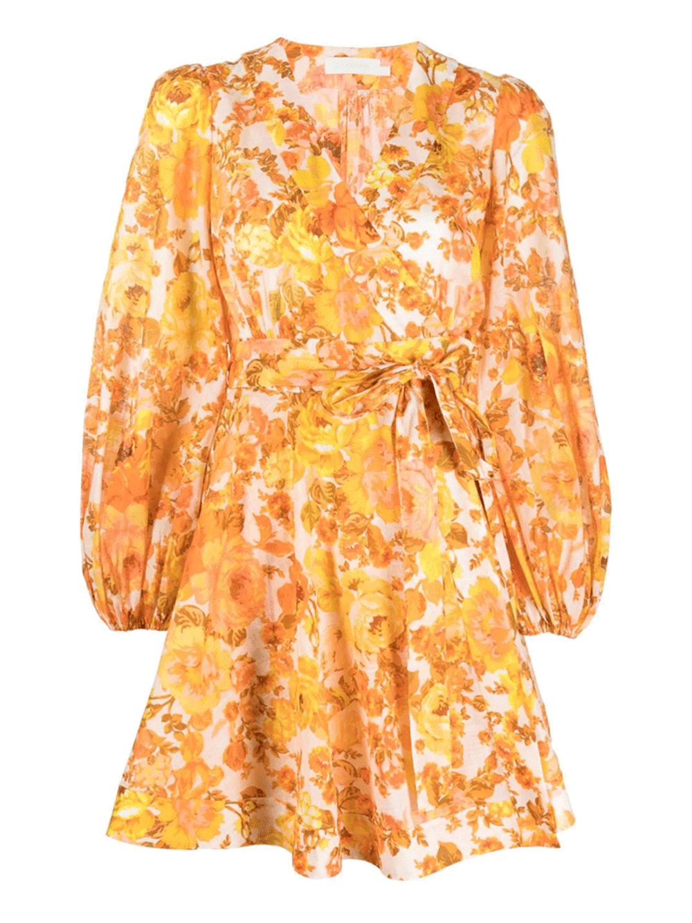 Zimmermann-Raie-Wrap-Mini-Dress-Orange-1