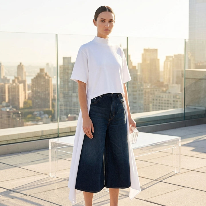 Asymmetric Cotton Jersey Tee | Alaïa | Club21 - lifestyle