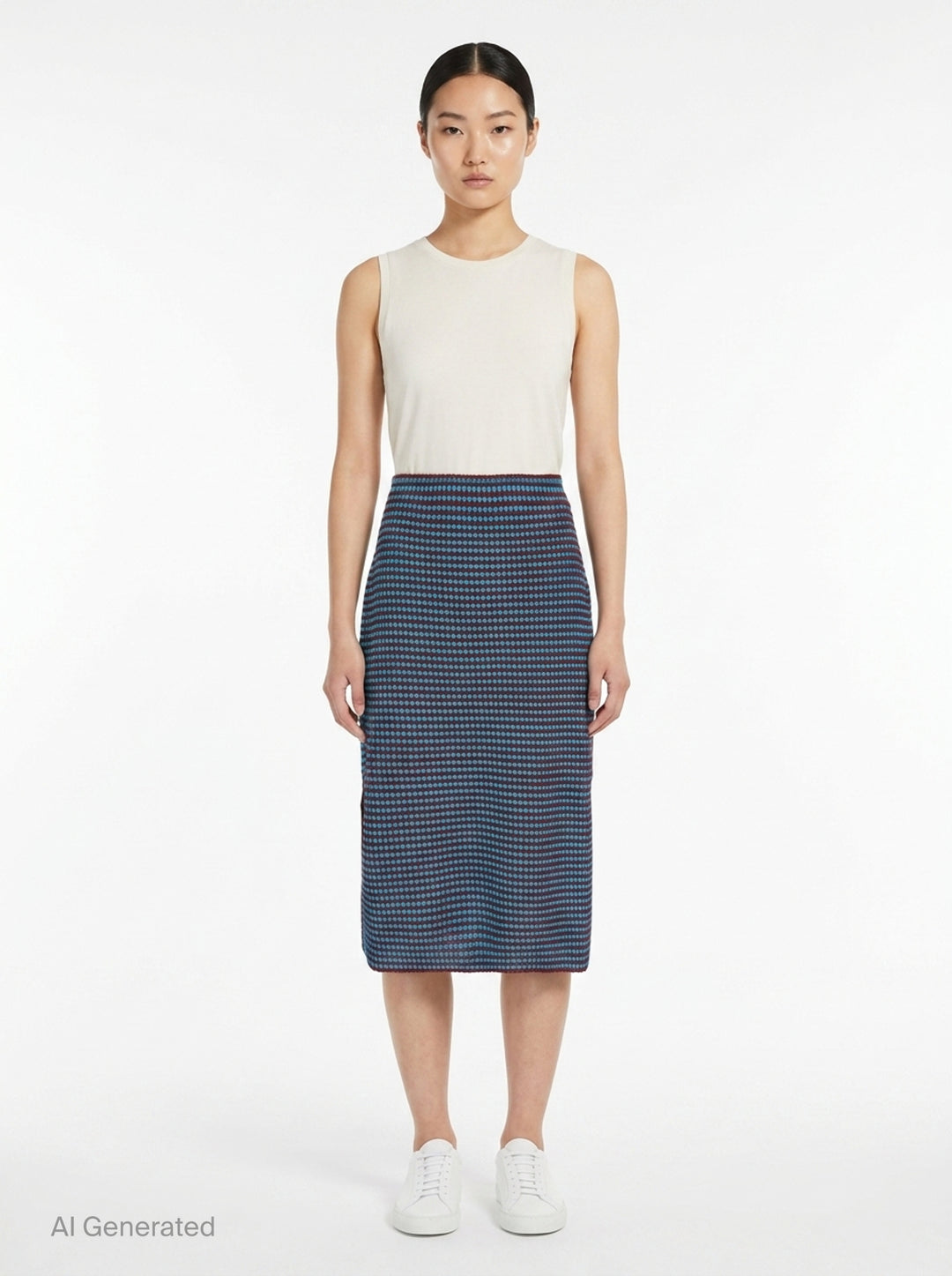 Crochet Knit Pencil Skirt | Alaïa | Club21 - front