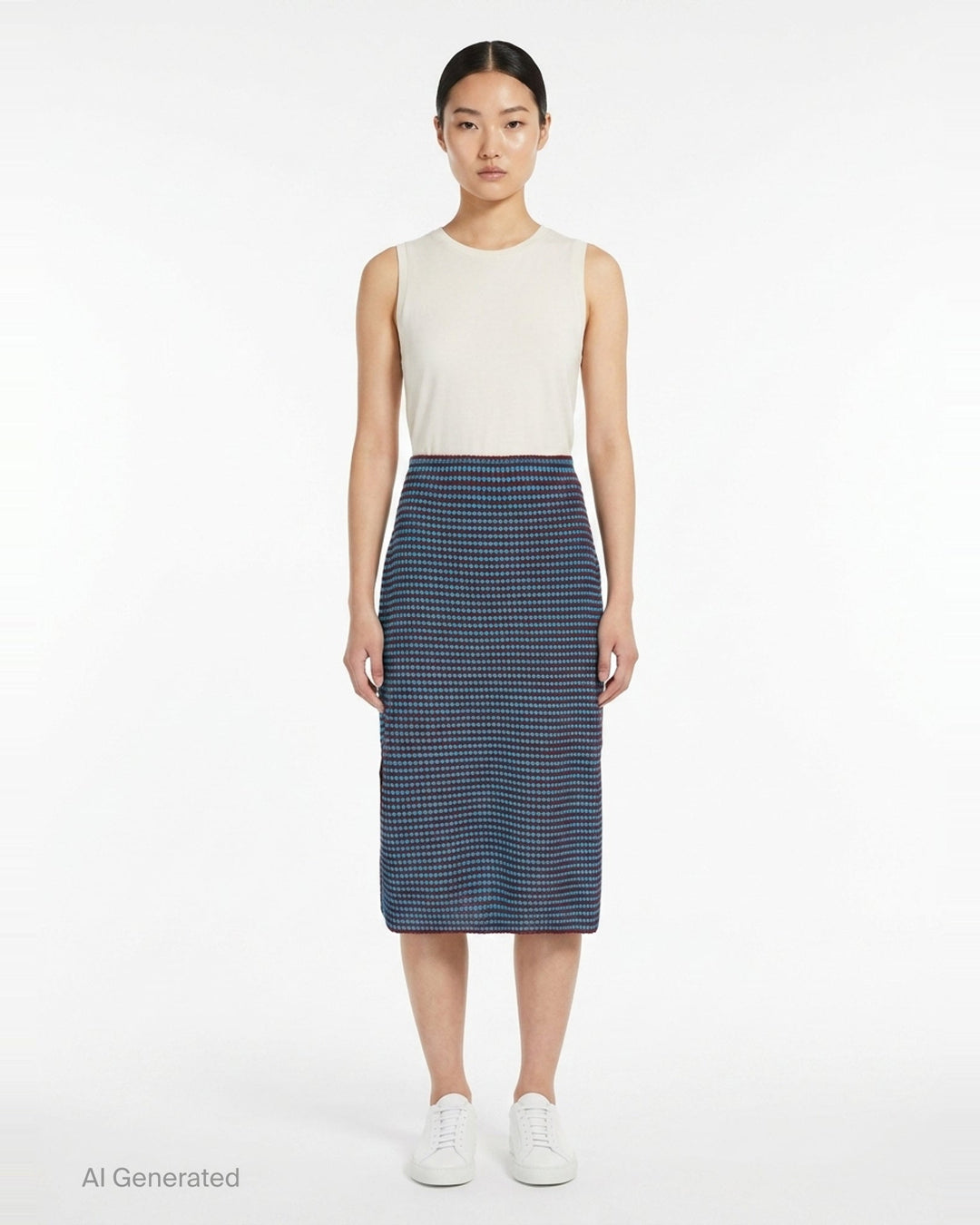 Crochet Knit Pencil Skirt | Alaïa | Club21 - front