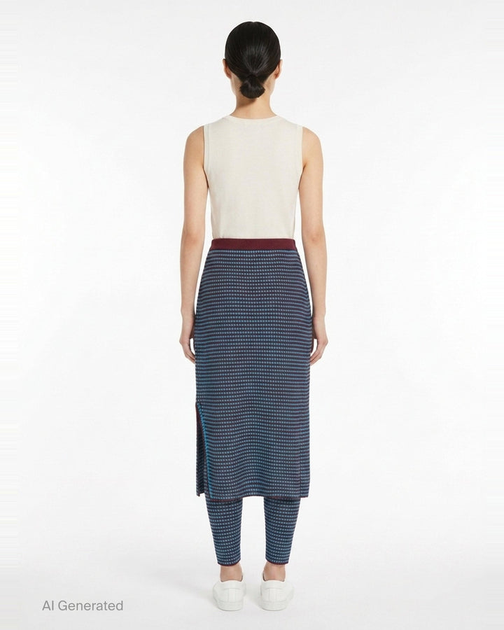 Crochet Knit Pencil Skirt | Alaïa | Club21 - back