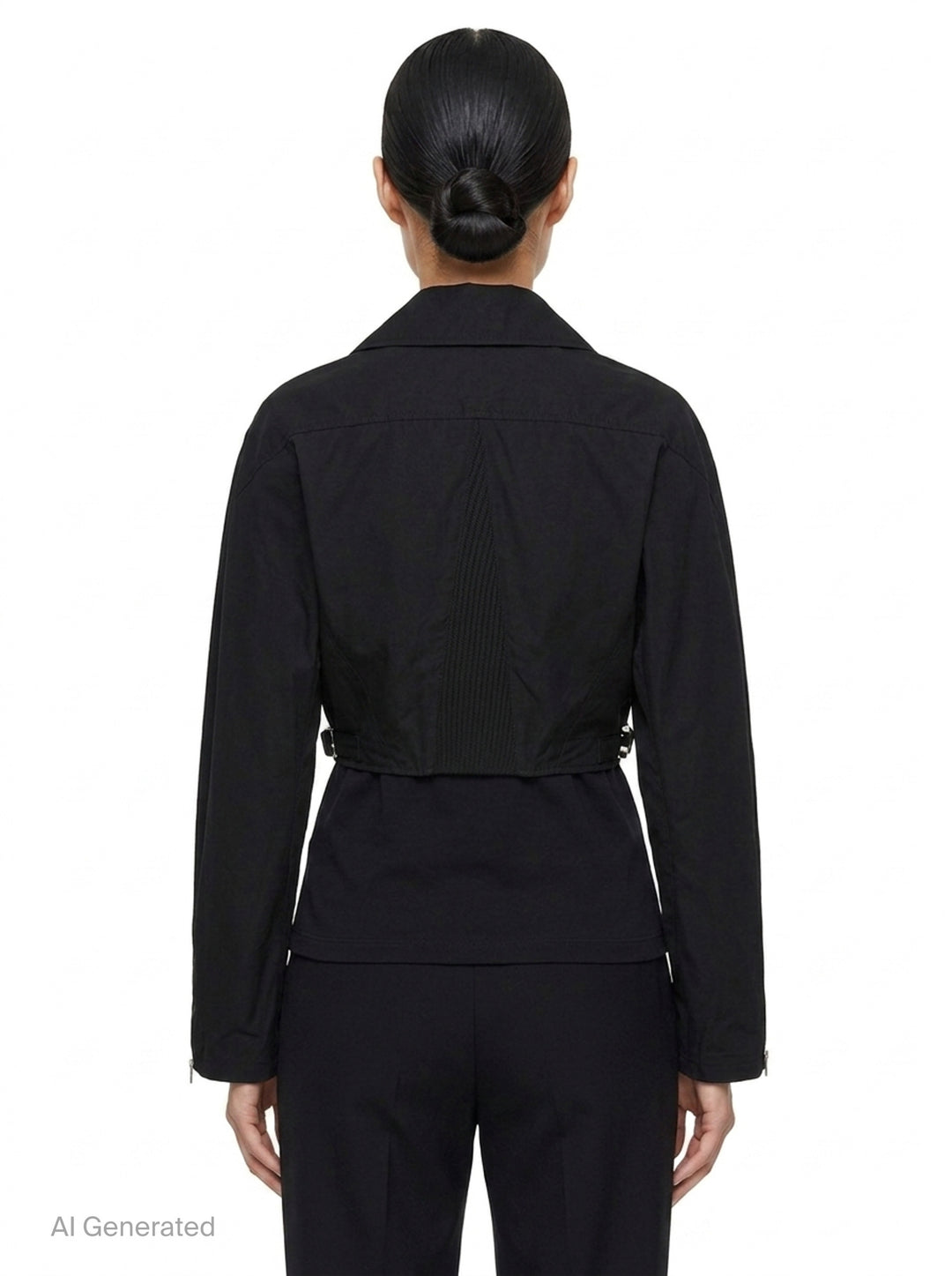 Cropped Biker Cotton Poplin Jacket | Alaïa | Club21 - back