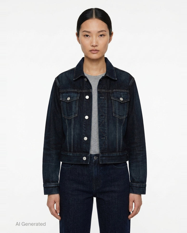 Denim Trucker Jacket | Alaïa | Club21 - front