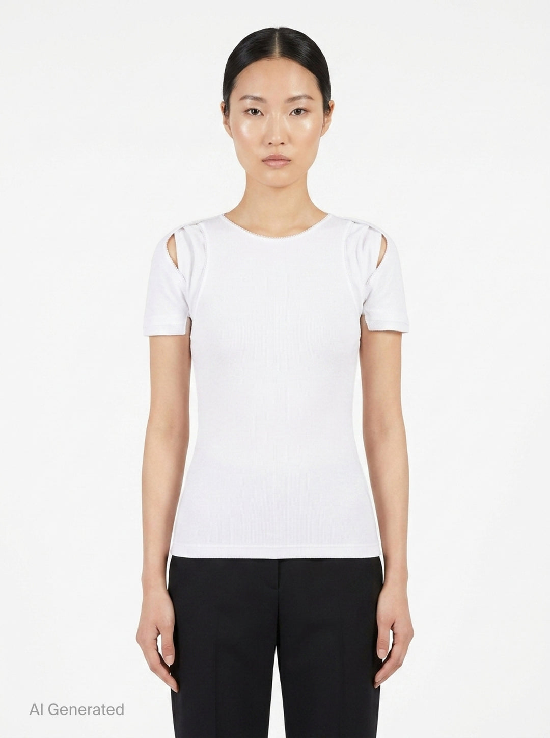 Layered Ribbed Jersey Tee | Alaïa | Club21 - front
