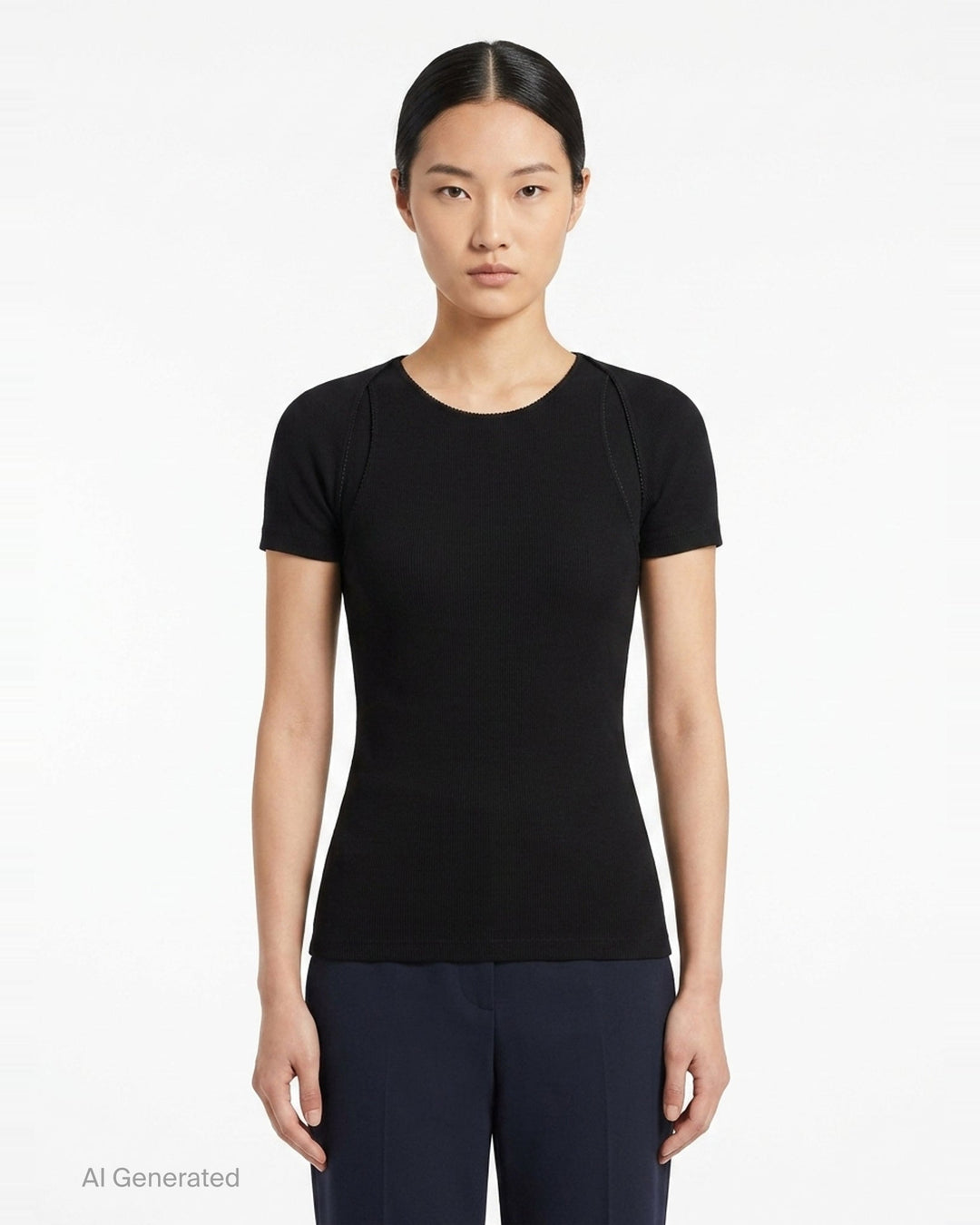 Layered Ribbed Jersey Tee | Alaïa | Club21 - front