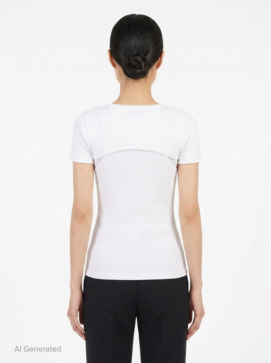 Layered Ribbed Jersey Tee | Alaïa | Club21 - back