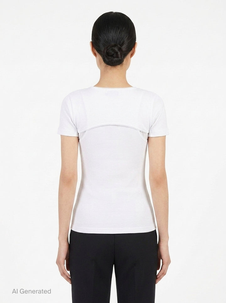 Layered Ribbed Jersey Tee | Alaïa | Club21 - back