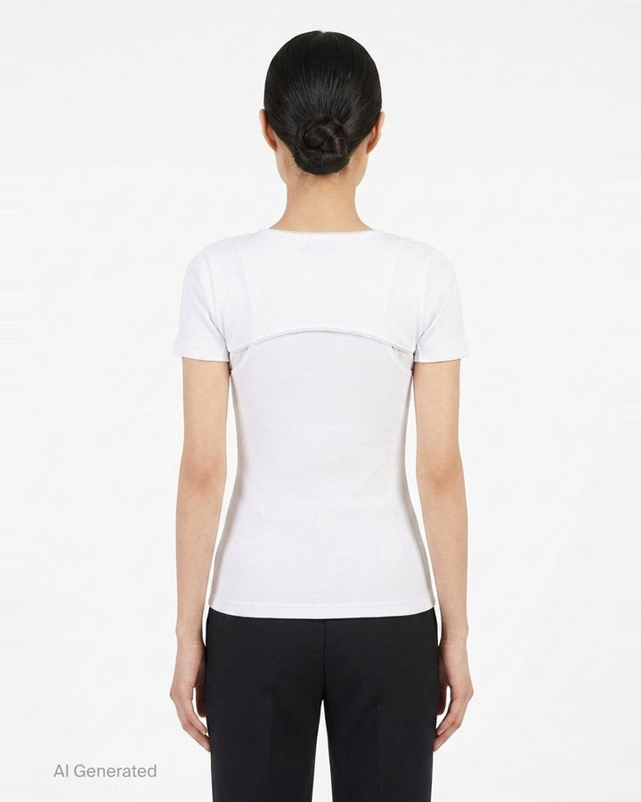 Layered Ribbed Jersey Tee | Alaïa | Club21 - back