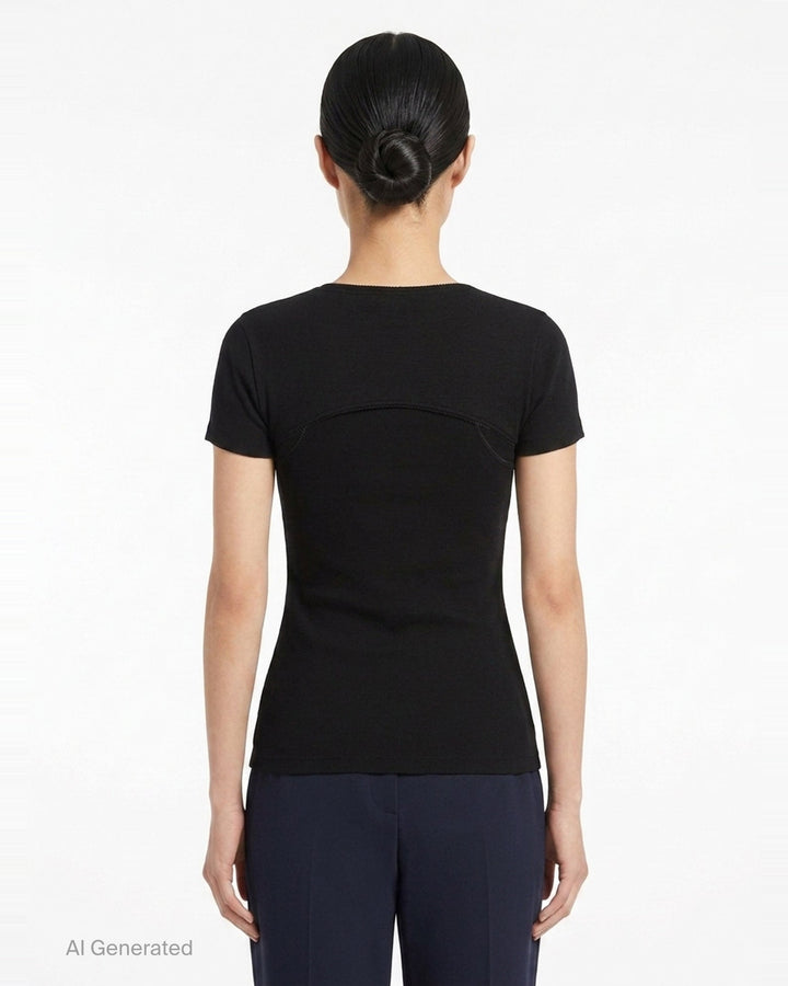 Layered Ribbed Jersey Tee | Alaïa | Club21 - back
